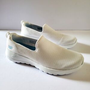 Skechers White Slip-On Sneakers Air Cooled Goga Mat Size 10
